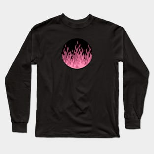 Ash Pink flames Long Sleeve T-Shirt